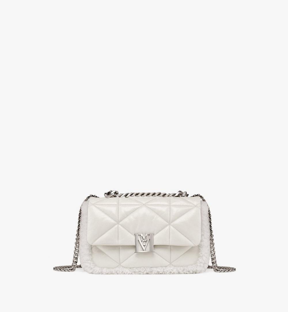 Travia Shearling Shoulder Bag in Cloud Quilted Leather 1